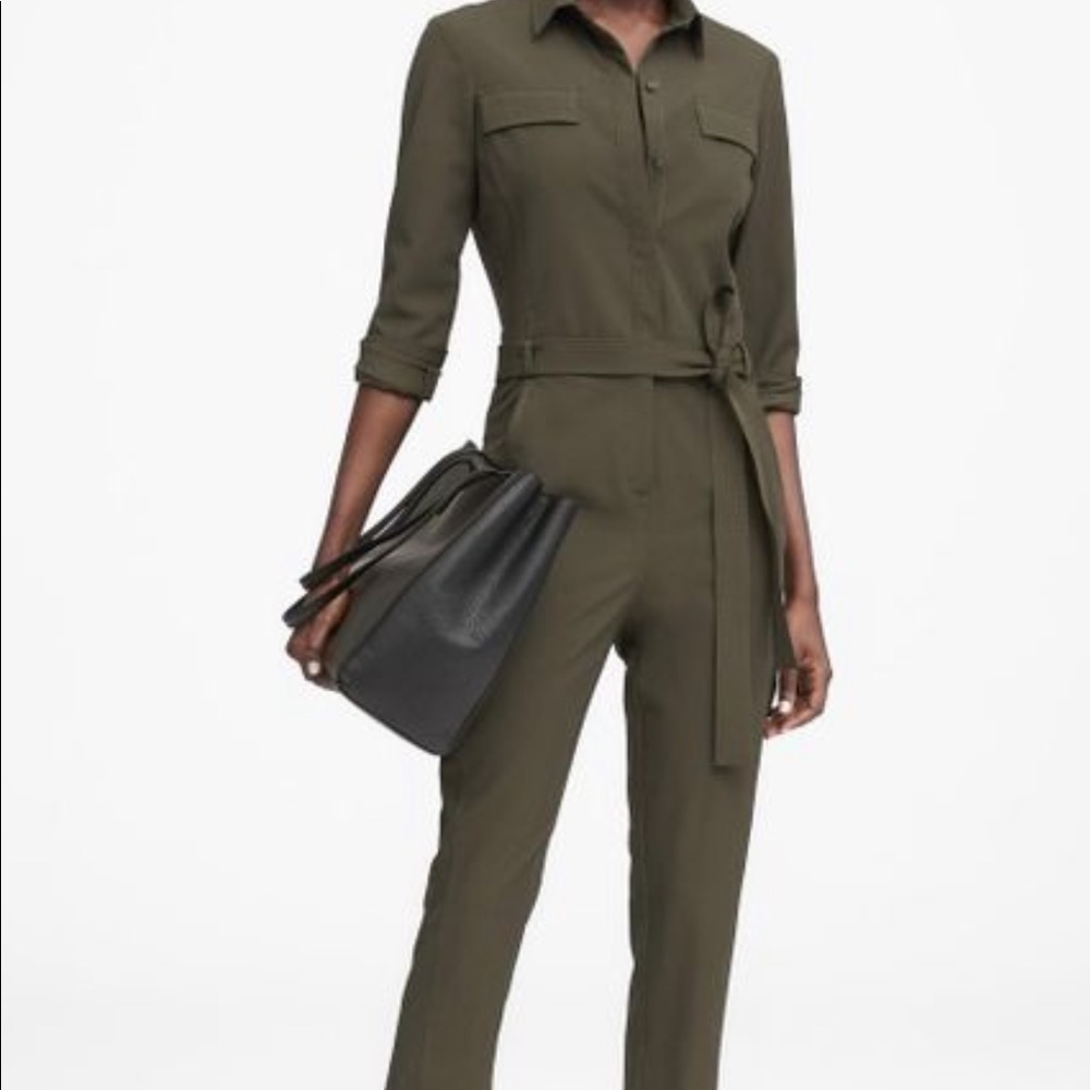 Banana republic OliveGreen utility Jumper w/ belt